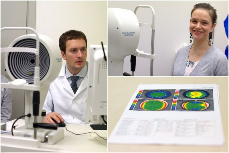 Med. dr. P.Rudalevičius atlieka akių tyrimus prieš regos korekciją lazeriu